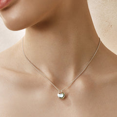 Smiley® Silver Crystal Small Heart Double-Sided Necklace
