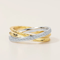 Unlock Marks Two-Tone Interlocking Ring