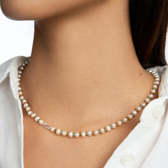 SOL Silver Double Color Freshwater Pearl Necklace