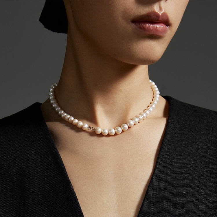 18K Pearl Necklace 6.5-8.5mm