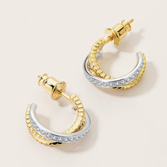 Unlock Marks Two-Tone Interlocking Stud Earring