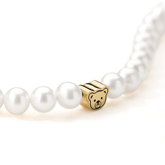 Teddy 18K Gold Bear Pearl Choker Necklace