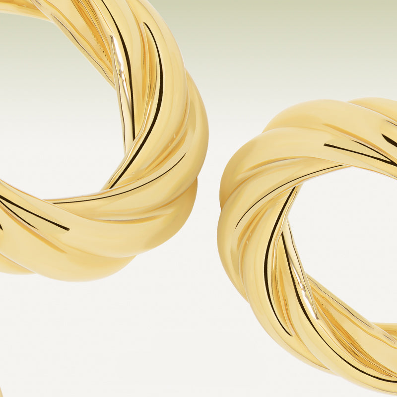 14K Gold Spiral Pattern Earrings