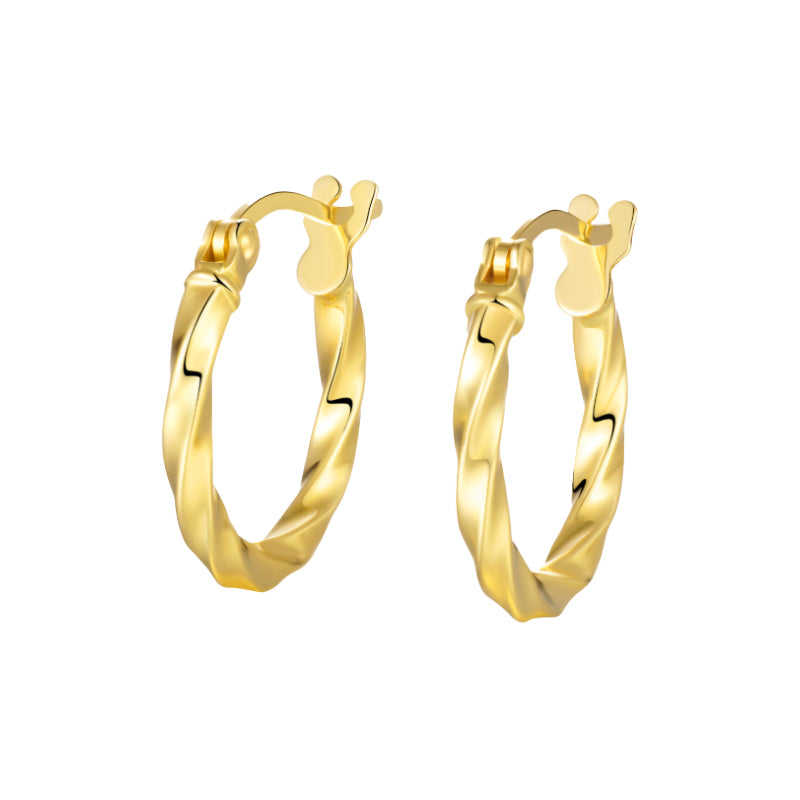 14K Gold Twisted Earrings