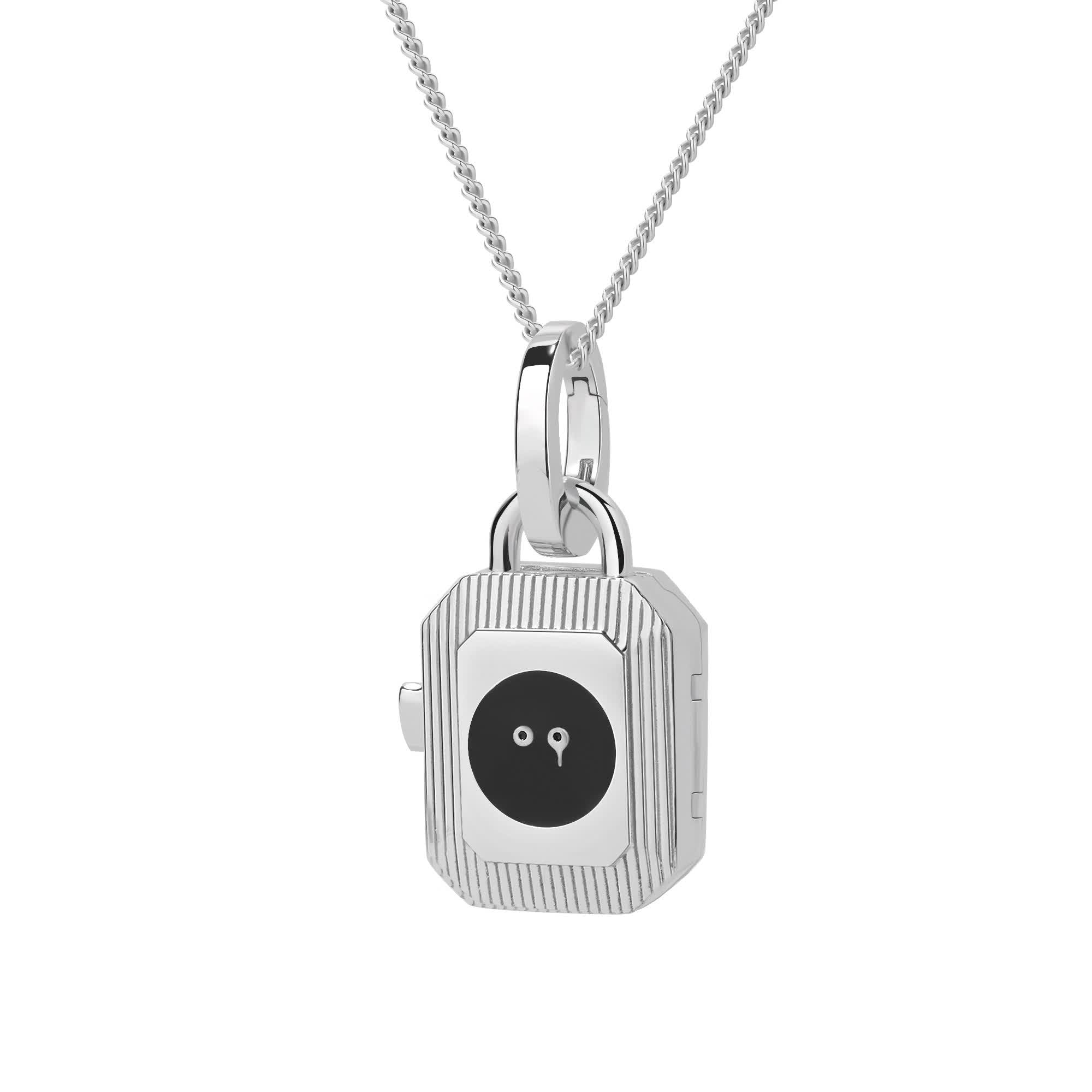 Smiley x Ryuji Silver Double-Faces Locket Necklace