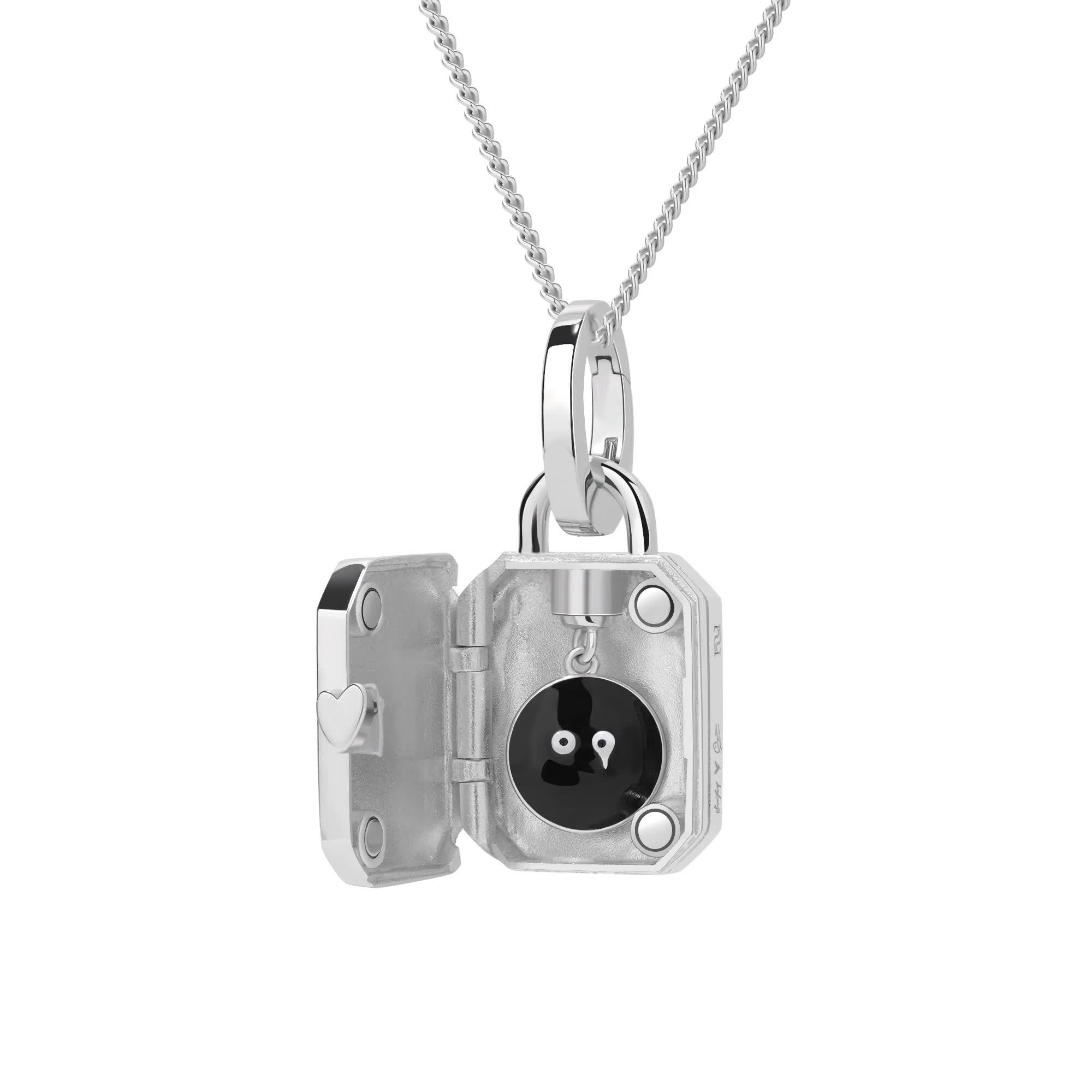 Smiley x Ryuji Silver Double-Faces Locket Necklace