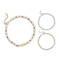 SOL - Silver Double Color Freshwater Pearl Bracelet