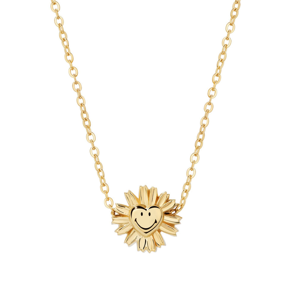 daisy♡14kgf Smiley® Daisy Heart 14K Gold Sliding Necklace – KKLUE