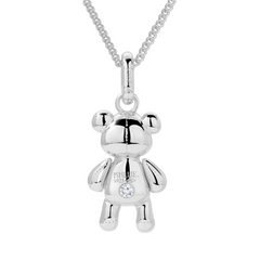 Teddy Silver Bear Necklace