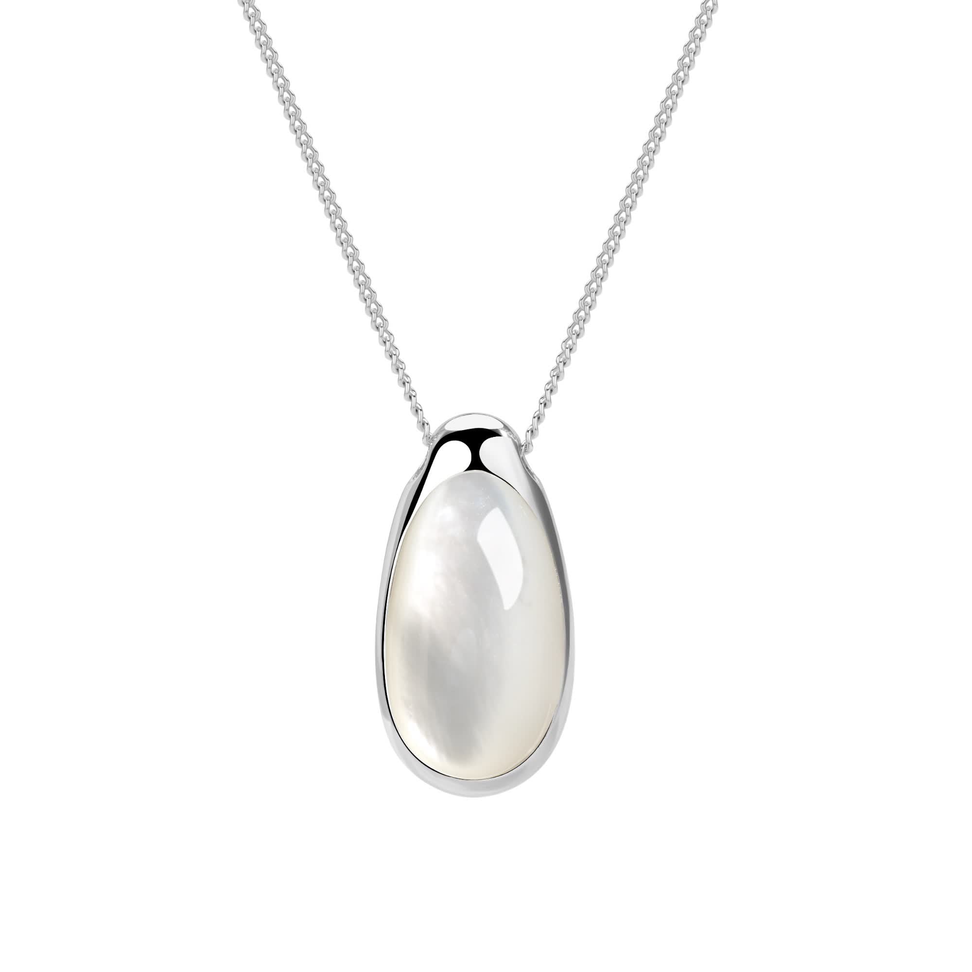 Smiley Silver Energy Stone Waterdrop Necklace