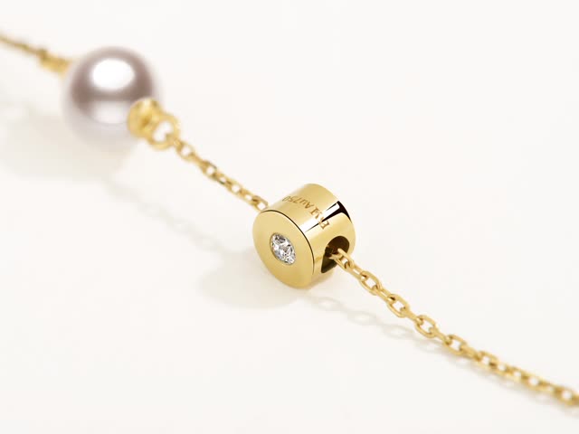 Smiley-18K Diamond Akoya Gold Bracelet 4.5-5mm