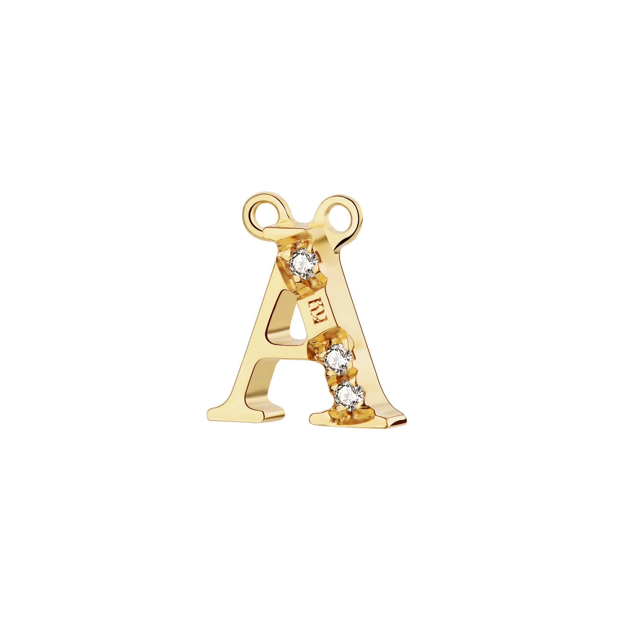 Moment-18K Gold with Diamond Alphabet Pendant