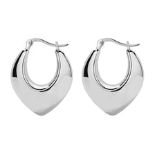Essential Silver Rhombus Half-Hoop Earring