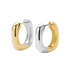 Essential Silver Dual-Tone Square-Round Earring
