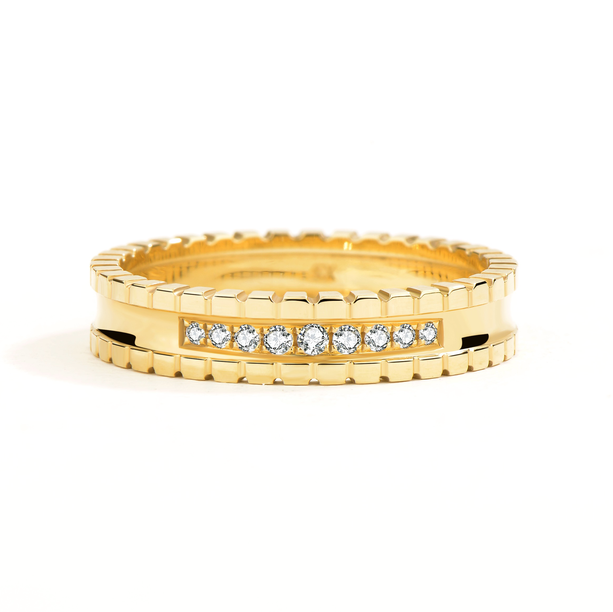 Unlock Marks-18K U-shape Diamond Gold Ring