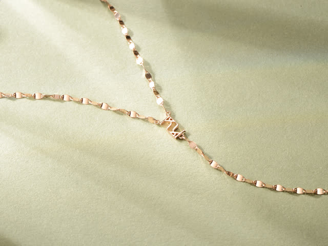Shine-18K Twinkle Gold Y-Shape Necklace