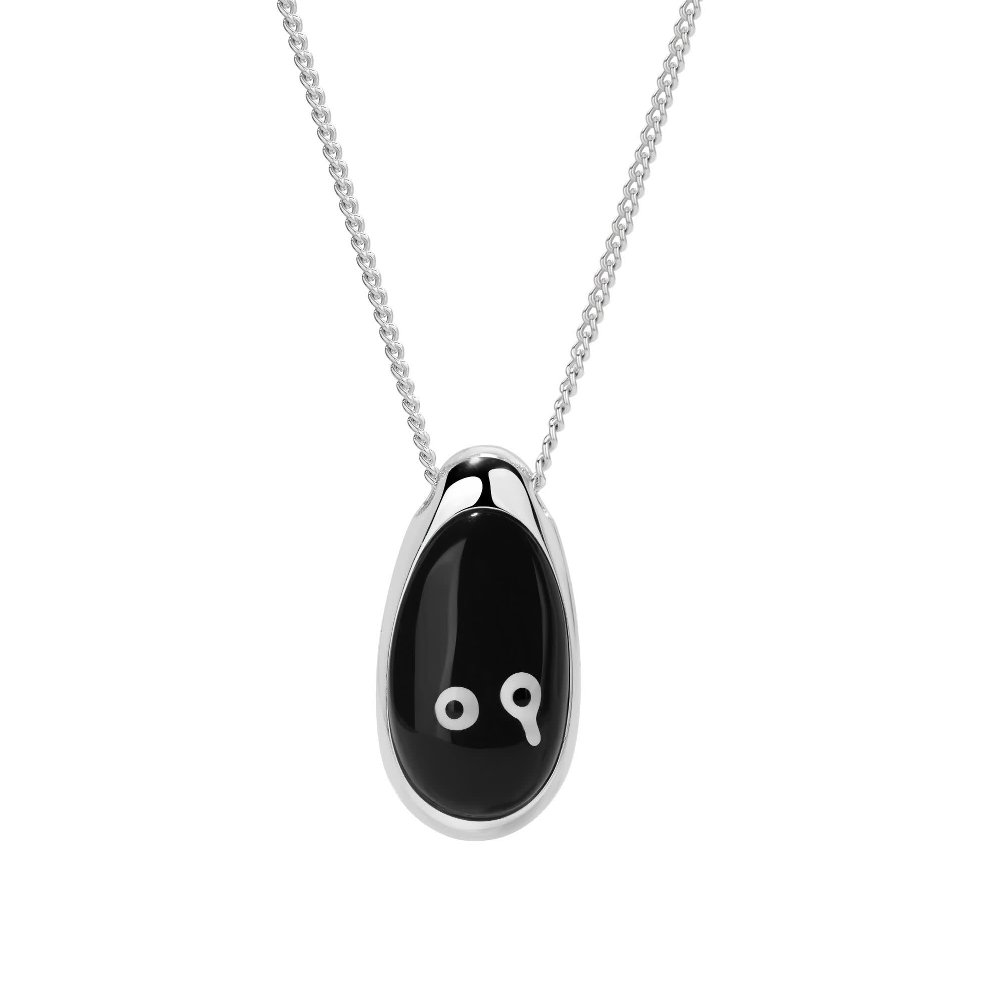 Smiley x Ryuji Silver Double-Faces Black Onyx Necklace