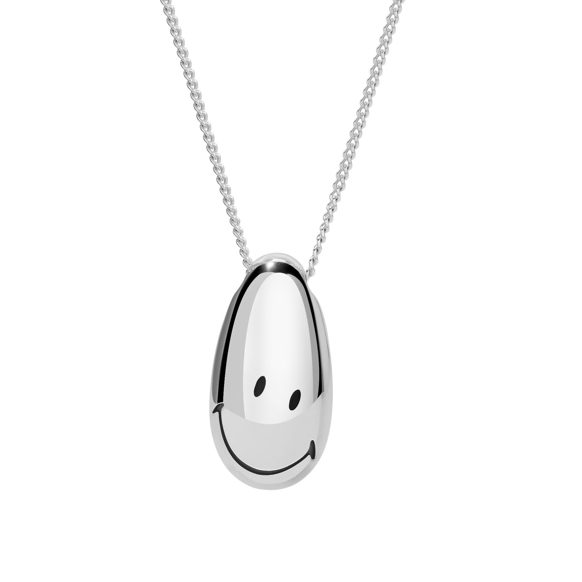 Ryuji Smiley Silver Double-Faces Black Onyx Necklace