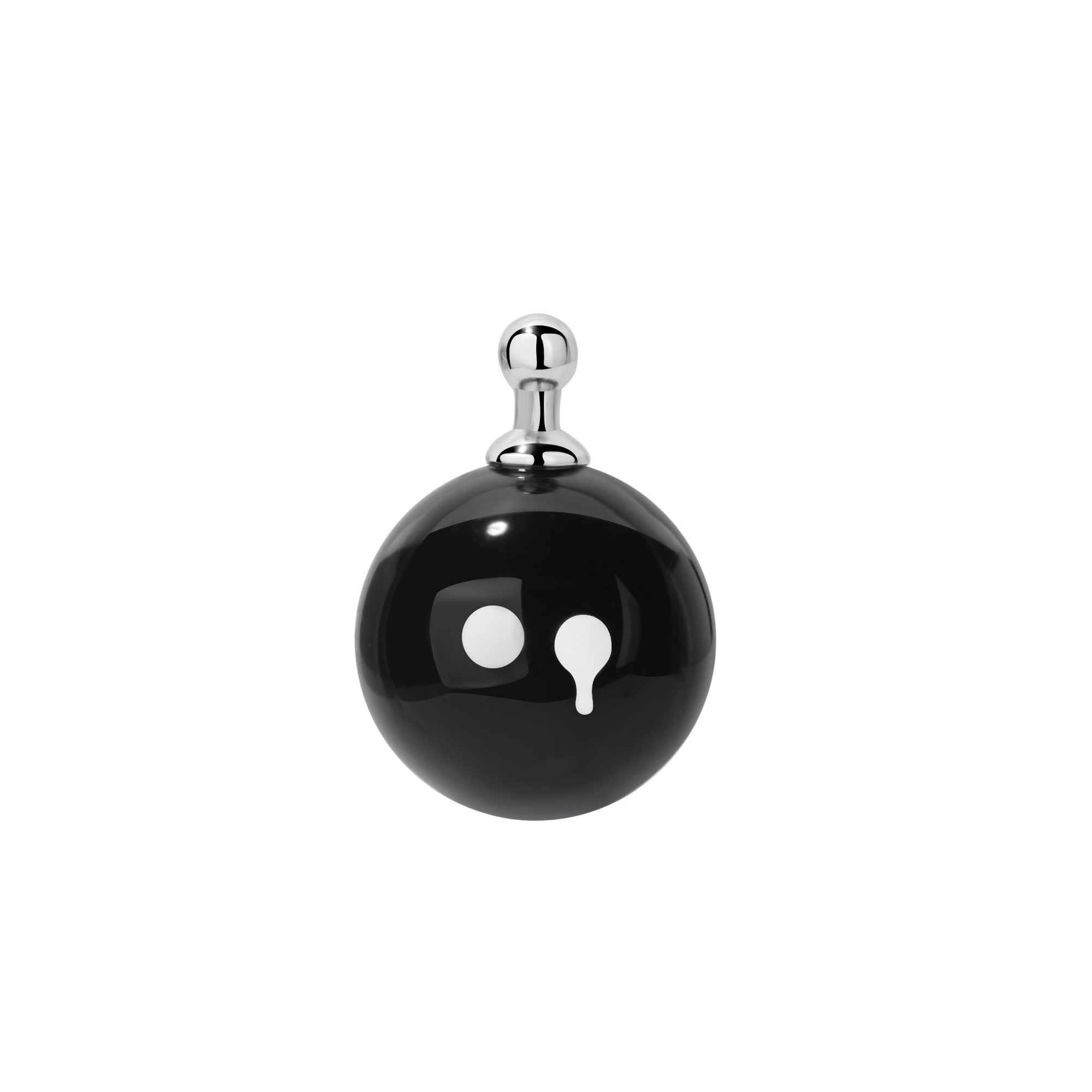 Ryuji Smiley Silver Black Onyx Ball Earring