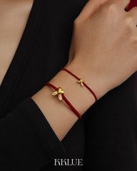 Chinese Zodiac 24K (999) Gold Red String Bracelet