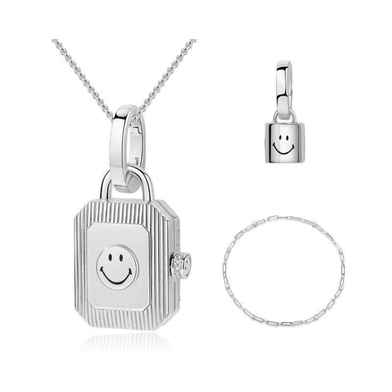 KKLUExSMILEY® Silver Energy Locket Pendant (Set)