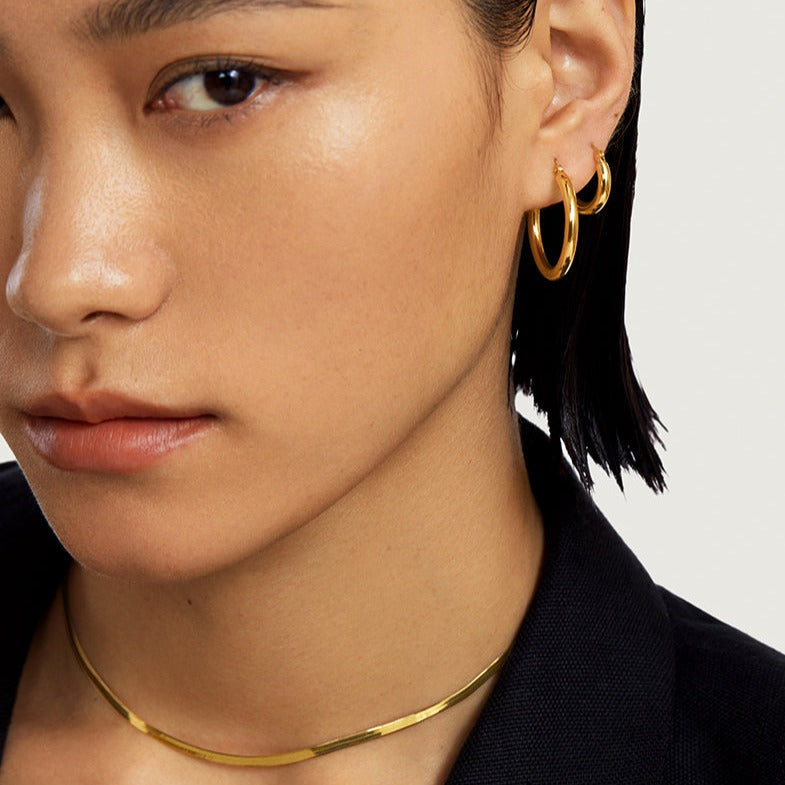 Essential 18K Gold Bold Hoops Earring