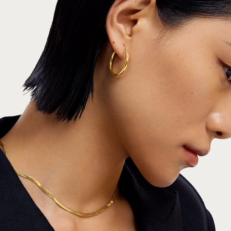 Essential 18K Gold Bold Hoops Earring