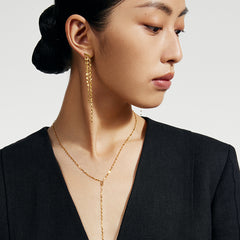 Shine 18K Gold Y-Shape Necklace