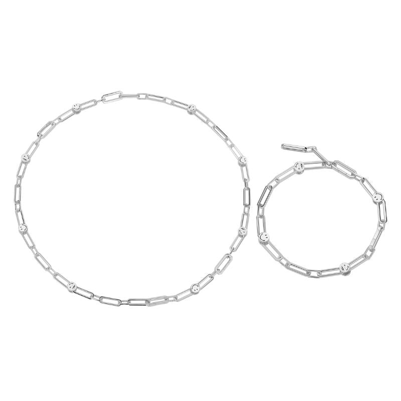 KKLUExSMILEY® Silver Eilo Smiley Link Set