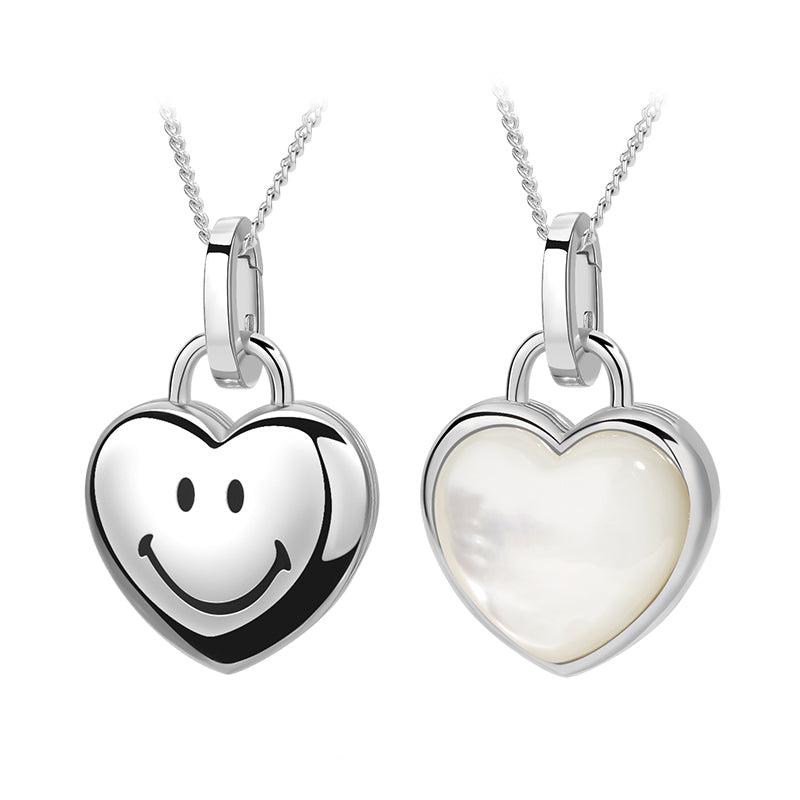 Smiley Silver Heart Energy Locket