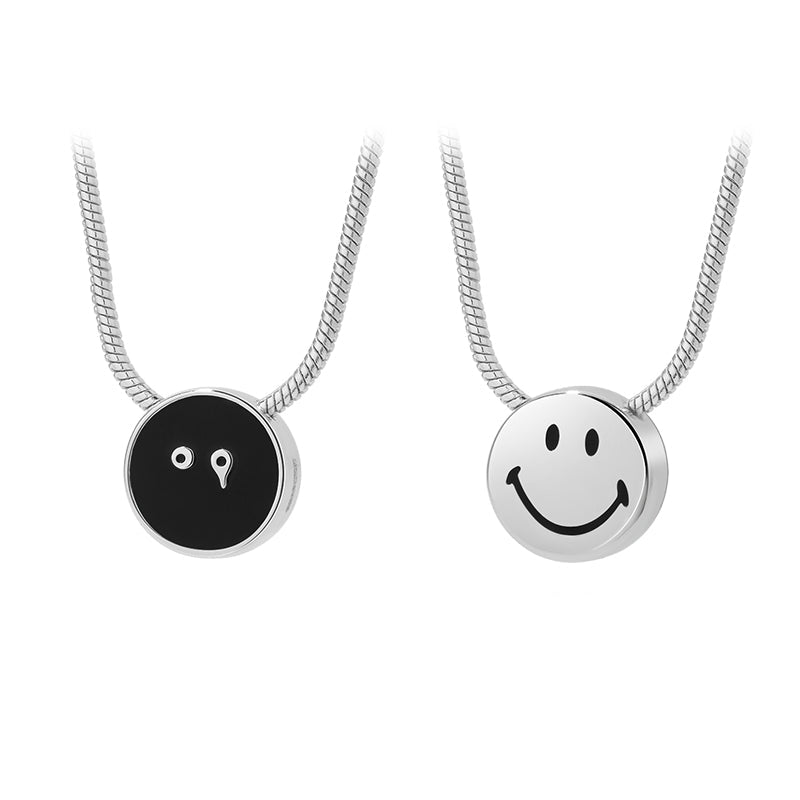 Ryuji Smiley Silver Double-Faces Snack Chain Necklace