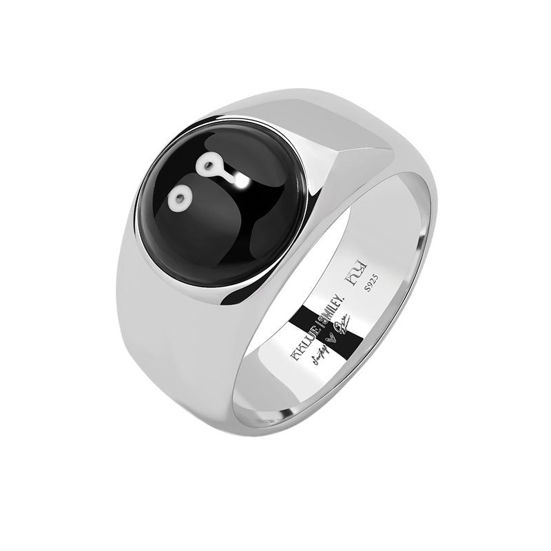 Smiley x Ryuji Silver Double-Faces Ring