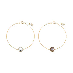 Ryuji Smiley 14K Gold Reversible Mother-of-Pearl Pendant Bracelet