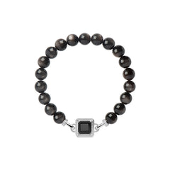 Unlock Amulet Silver Obsidian Energy Bracelet