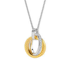 Unlock Marks Two-Tone Interlocking Double Ring Necklace
