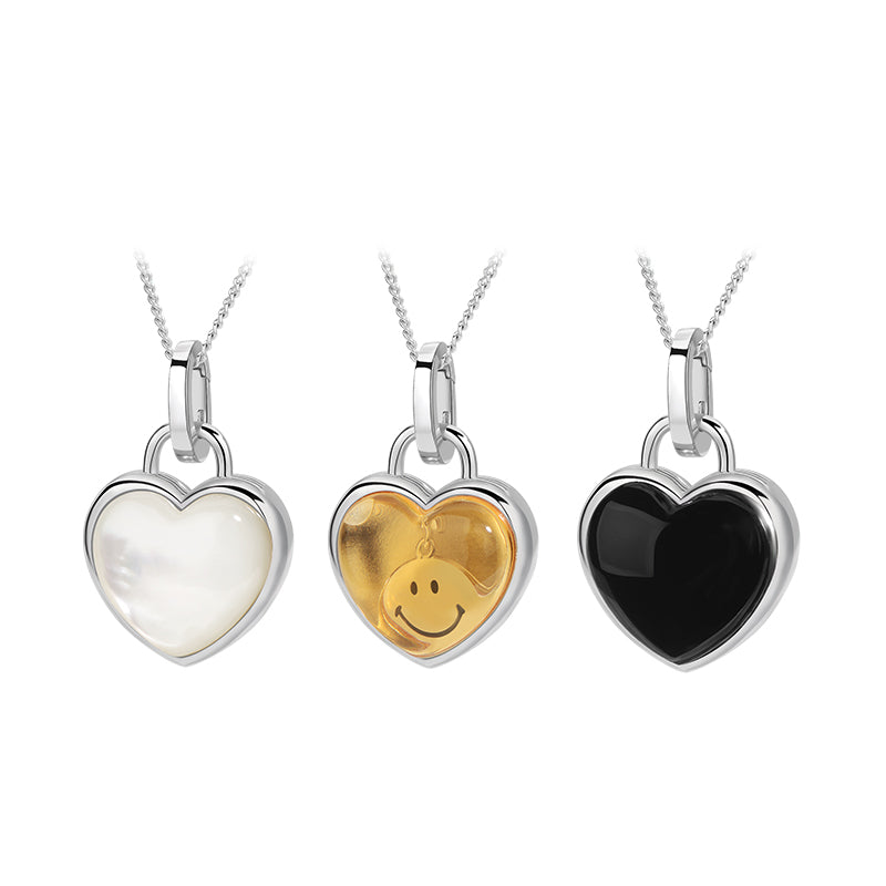 Smiley Silver Heart Energy Locket