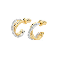 Unlock Marks Two-Tone Interlocking Stud Earring