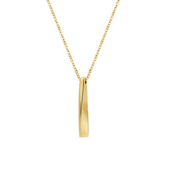 Essential 14K Twisted Bar Pendant Necklace