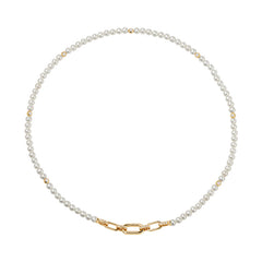 Essential Gold Vermeil Alternating Pearl & Chain Necklace