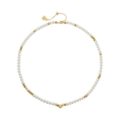 Smiley Gold Vermeil Mixed Bead Pearl Necklace