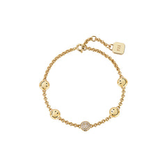 Smiley Gold Vermeil Double Layer Bracelet