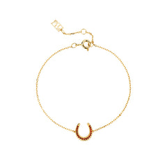 Horseshoe 14K Garnet Bracelet