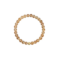 Smiley 9K Gold Citrine Crystal Bracelet