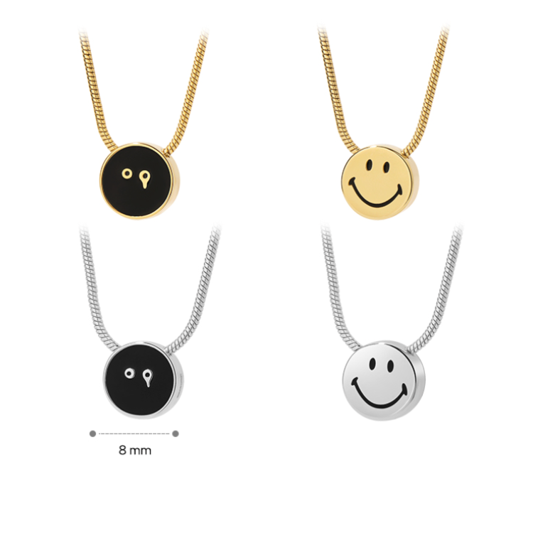 Smiley x Ryuji Silver Double-Faces Snack Chain Necklace