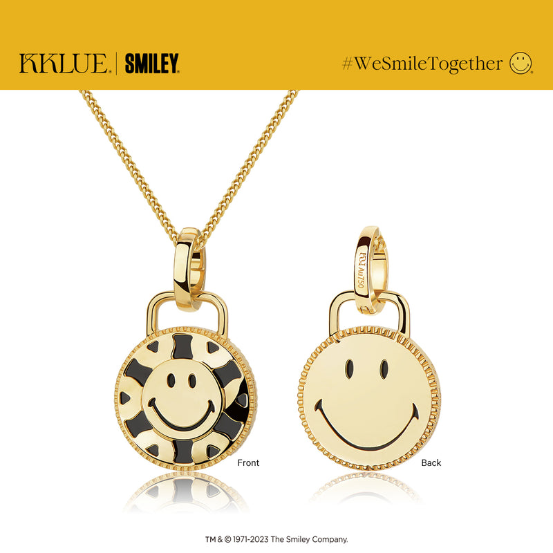 KKLUExSMILEY® Smiley Black Agate Flip Necklace