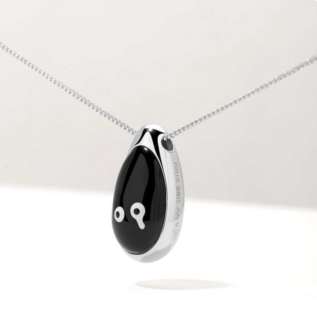 Smiley x Ryuji Silver Double-Faces Black Onyx Necklace