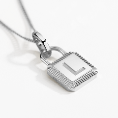 Unlock Platinum Lock Gold Personalised Necklace