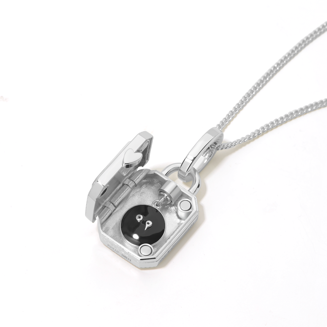 Smiley x Ryuji Silver Double-Faces Locket Necklace