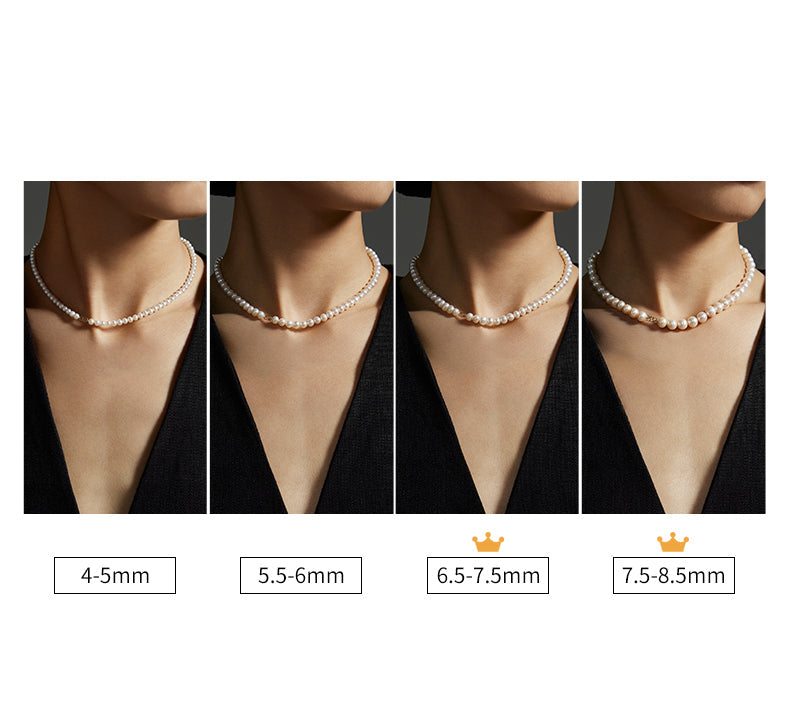 18K Pearl Necklace 6.5-8.5mm