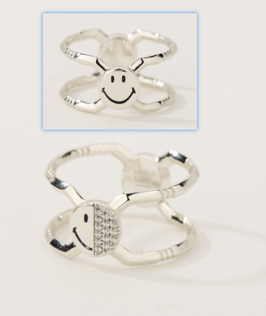 Smiley-Sliver Two-tiered Ring